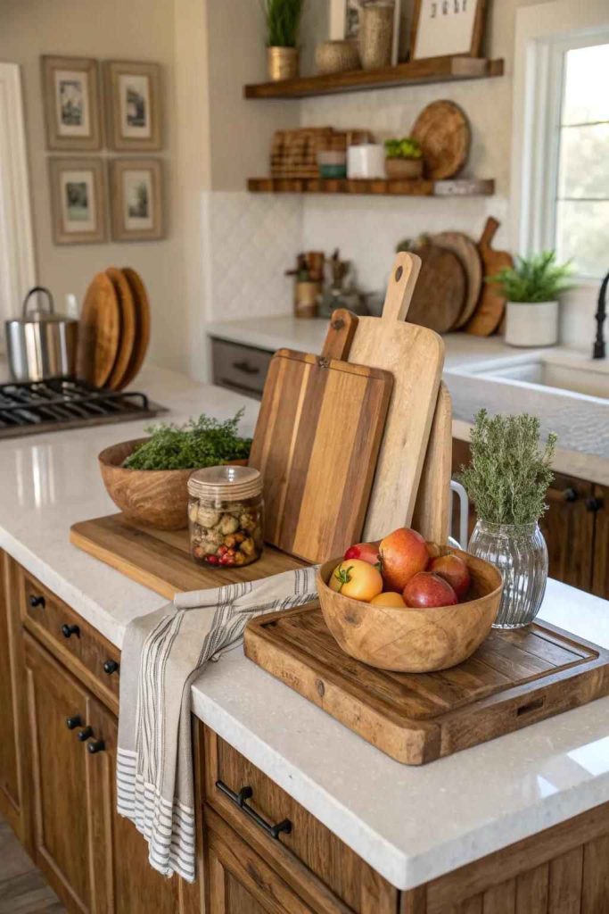 چیدمان تخته سروهای چوبی