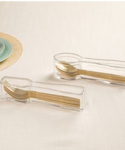 جا قاشق و چنگال اکرولیک درب دارساده لیمون