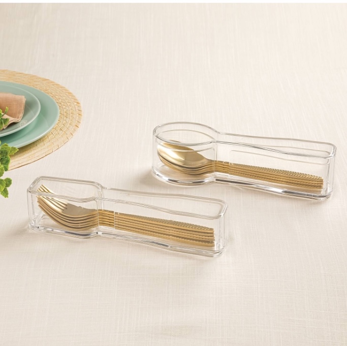 جا قاشق و چنگال اکرولیک درب دارساده لیمون