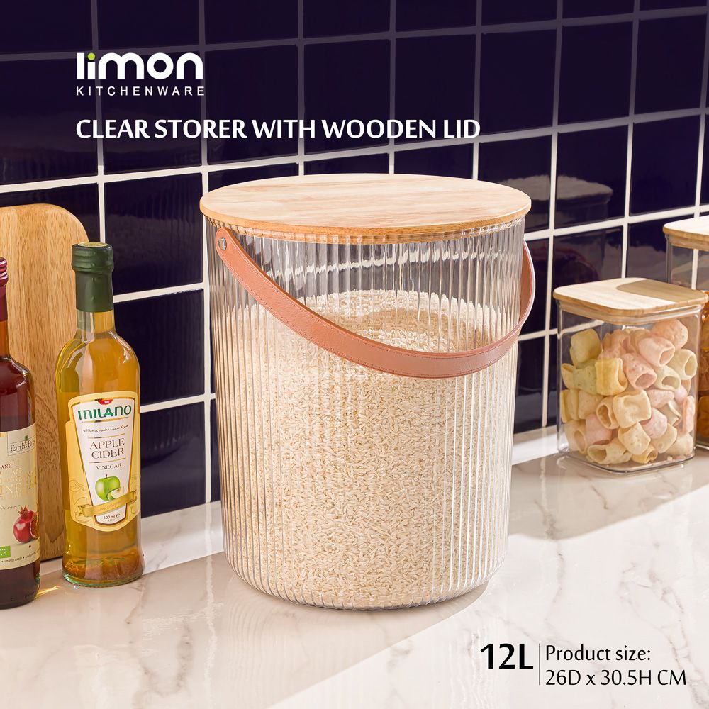 سطل شیاردار 12 لیتری درب چوبی