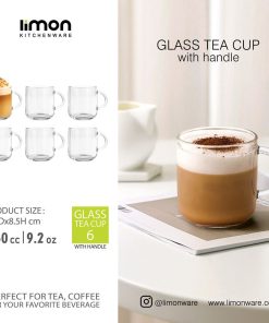فنجان شیشه ای دسته دار 260cc