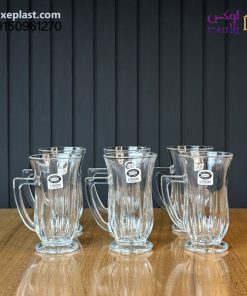استکان شیشه ای دسته دار لیمون کد 2447
