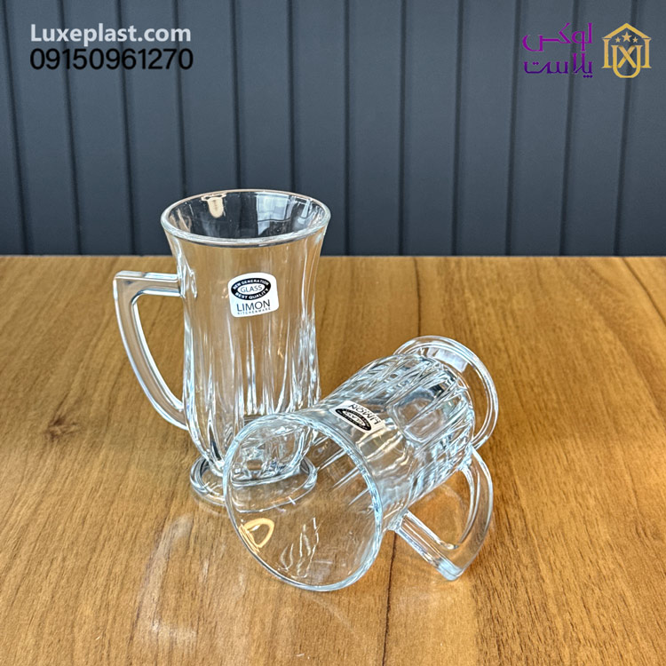 استکان شیشه ای دسته دار لیمون کد 2447