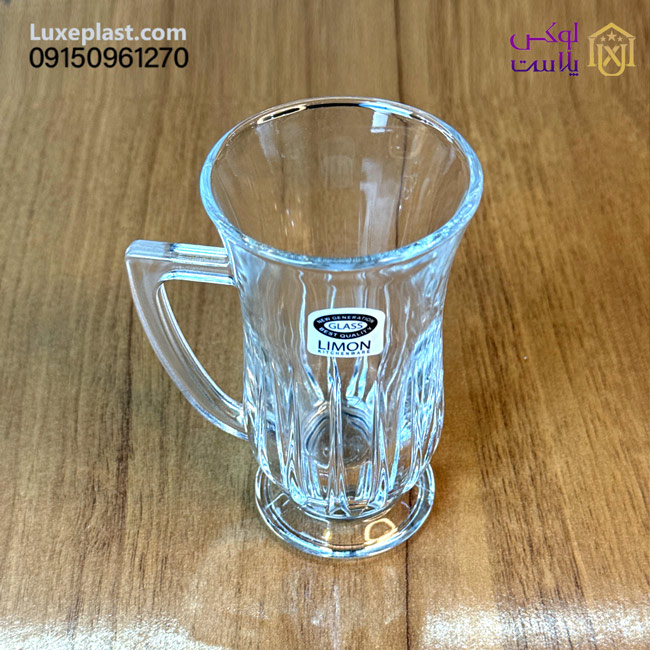 استکان شیشه ای دسته دار لیمون کد 2447