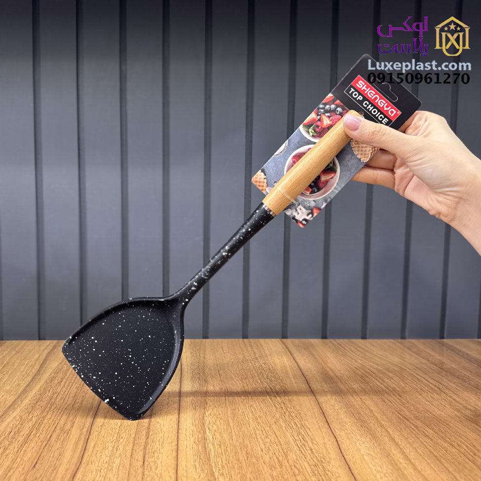 کفگیر پارویی چوب سیلیکون گرانیت شنگیا کد 2857