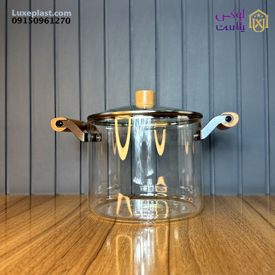 قابلمه پیرکس دسته چوب در 4 سایز