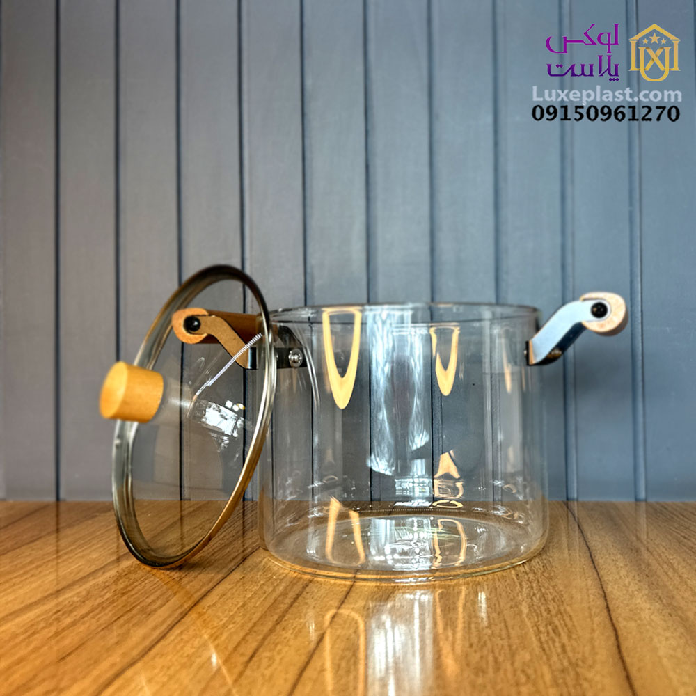 قابلمه پیرکس دسته چوب در 4 سایز