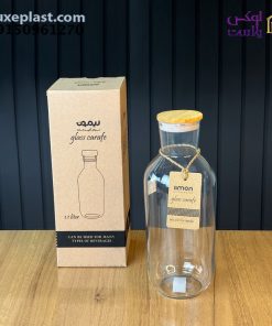 بطری آب 1/1 لیتر درب چوبی لیمون کد 2270