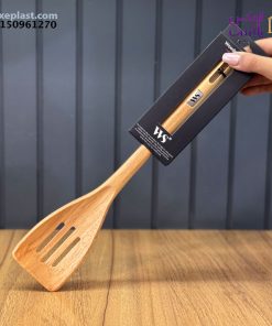 کفگیر چوبی برگردان هلالی شیاردار ws کد 813