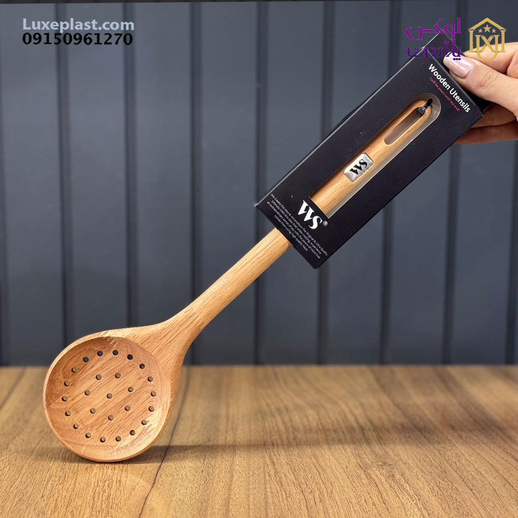 کفگیر چوبی گرد سوراخدار ws کد 821