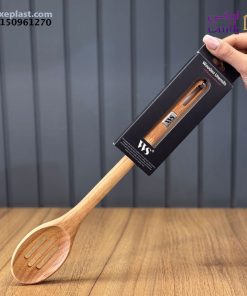 قاشق چوبی بیضی شیاردار ws کد 819