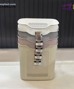 سبد رخت دسته دار لیمون طرح بافت کد 2495