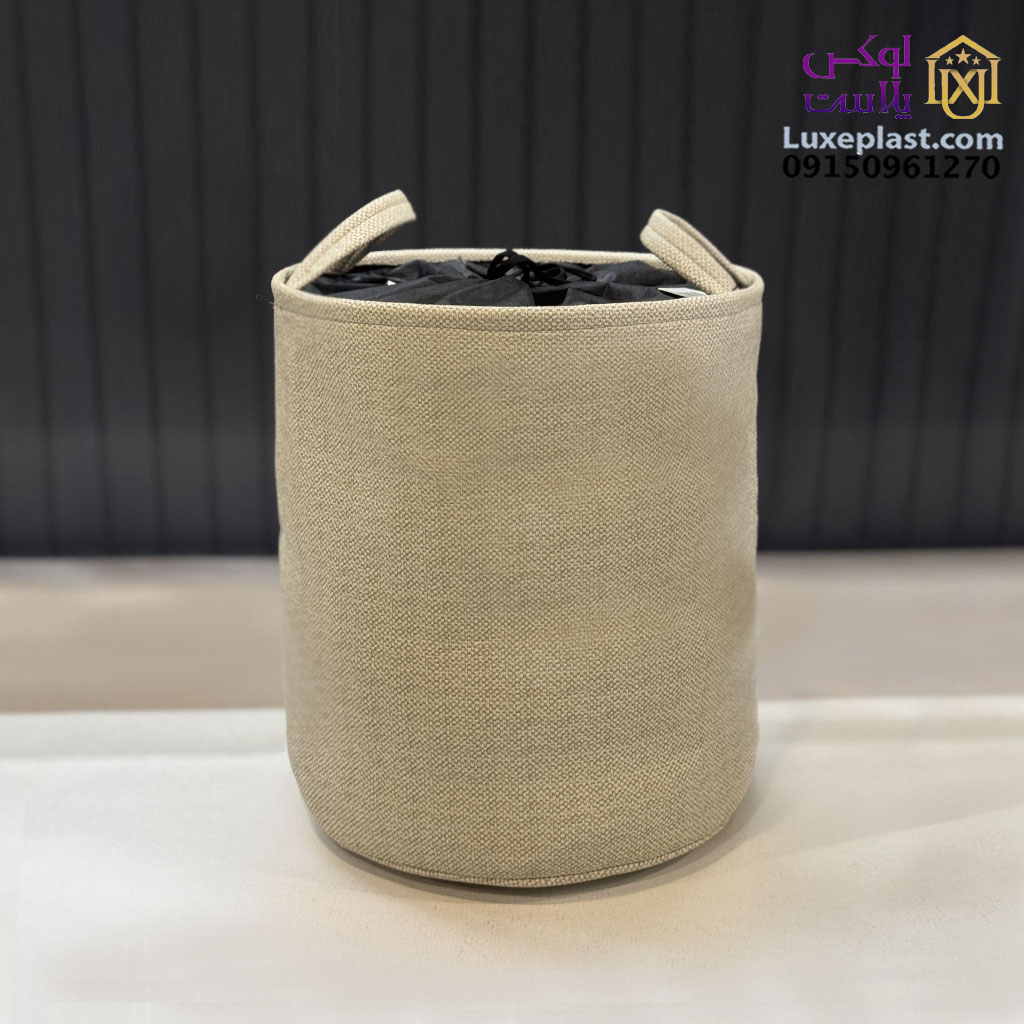 سبد لباس استوانه چرم ws کد 4004