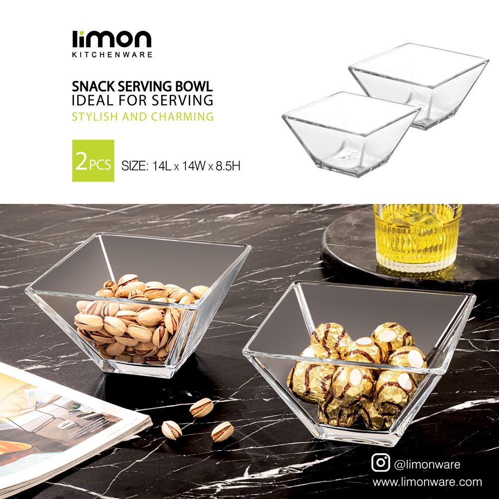 پسته خوری شیشه 2 عددی لیمون کد 2494