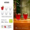 لیوان شیشه ای پایه دار شیاردار 290 سی سی لیمون کد 2485