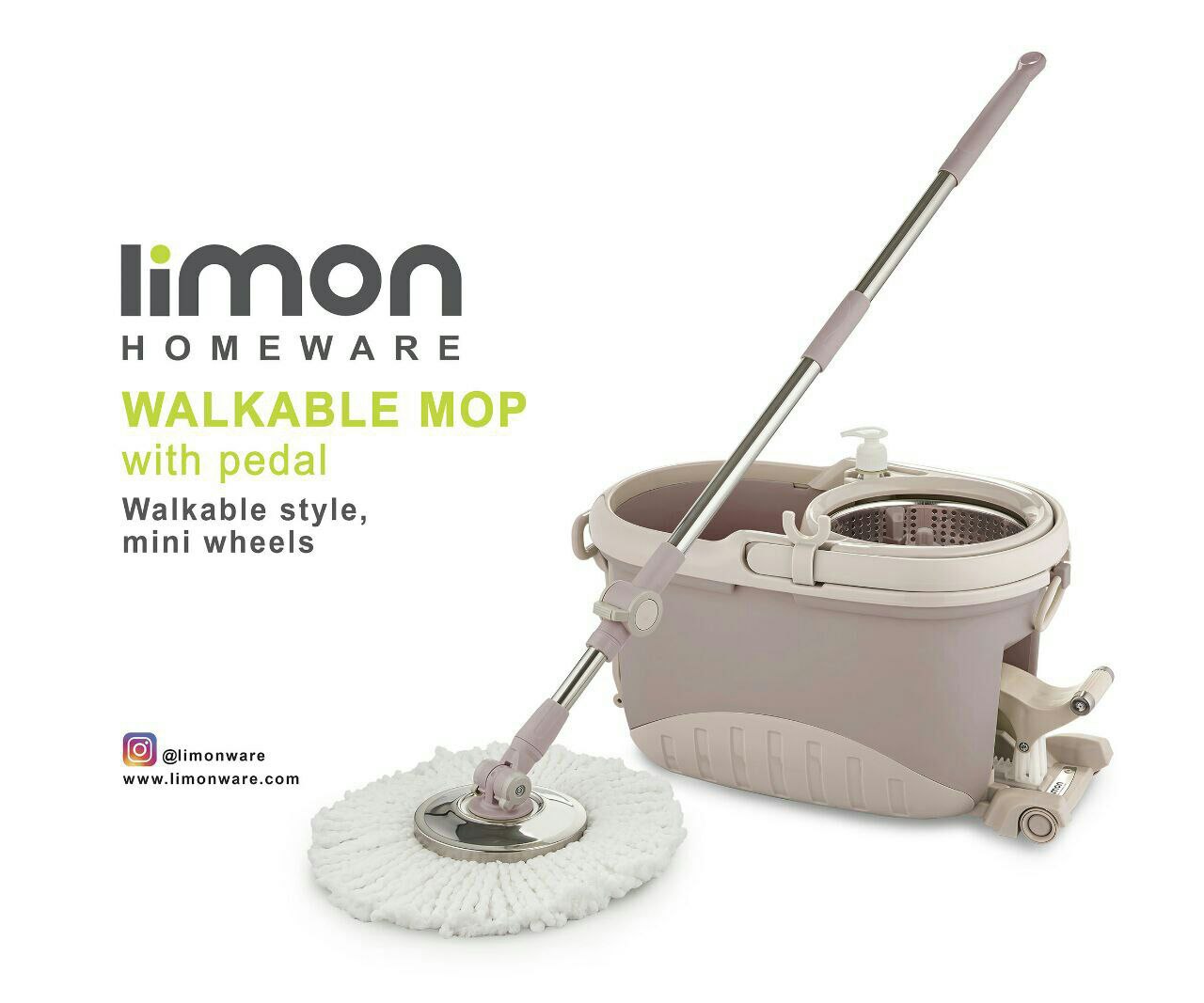 سطل و زمین شوی چرخشی پدال دار کرپ لیمون 2022