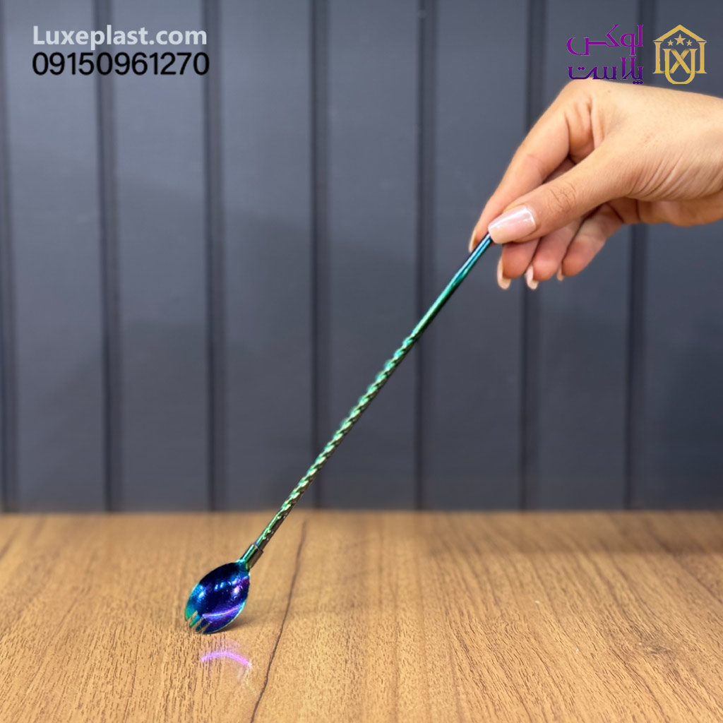 نی شربت استیل 7 رنگ همراه نی شور کد 2028