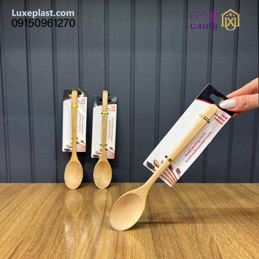 قاشق چوبی لیبل دار روشن کد 9534
