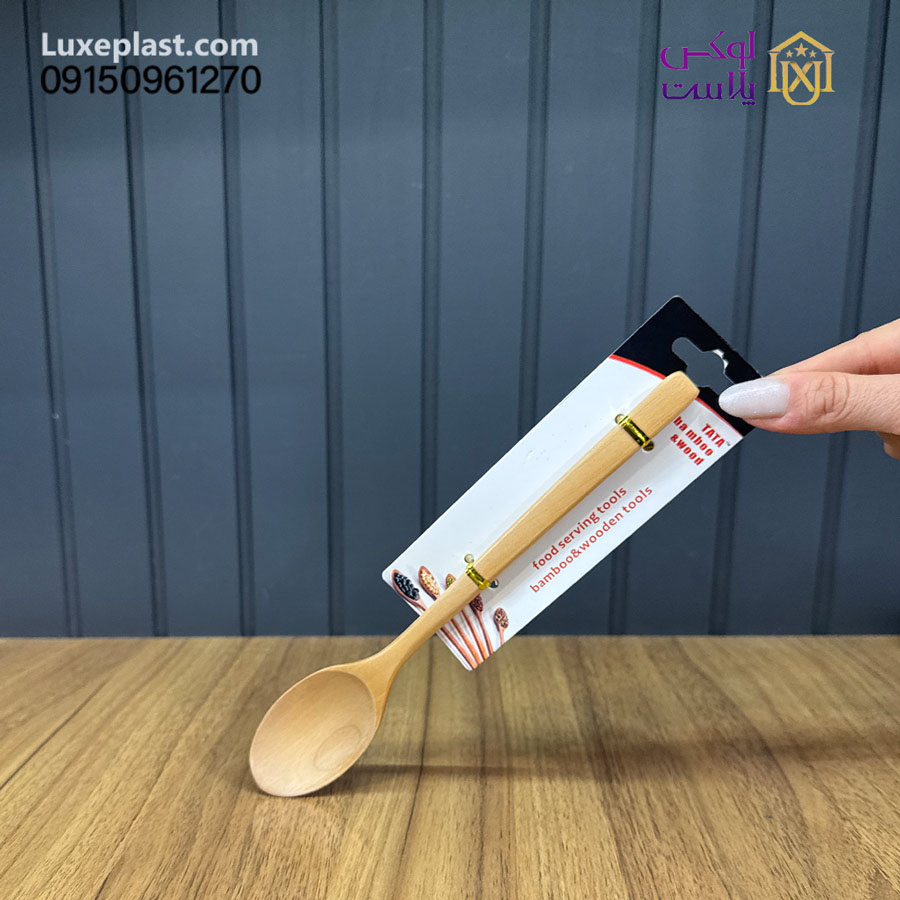 قاشق چوبی لیبل دار روشن کد 9534