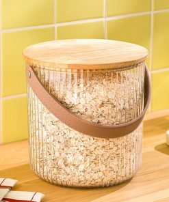سطل شیاردار 3 لیتر درب چوبی لیمون کد 2472