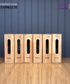بانکه حبوبات چوبی باریک مدل پنجره دار سوپرنوا 6780