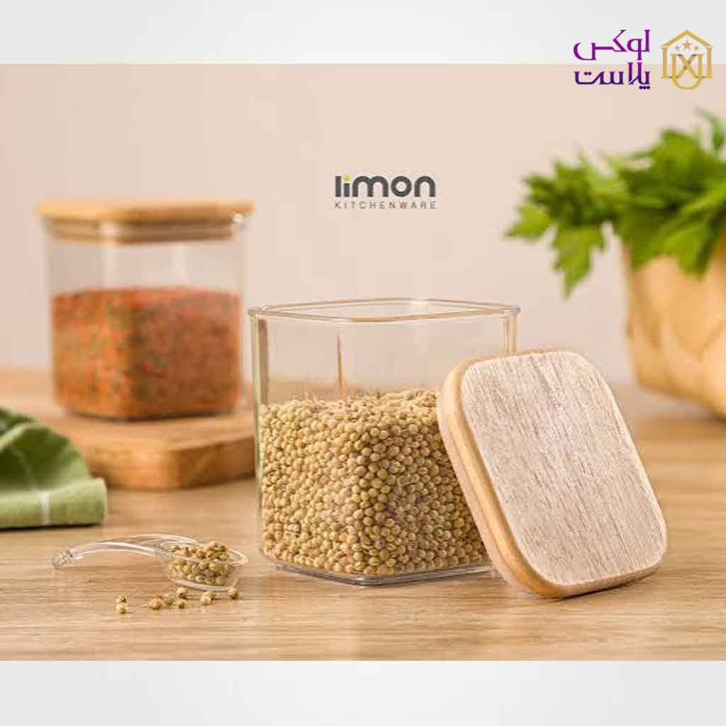 جا ادویه سارینا درب چوبی سایز کوچک کد 2199