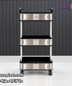 ترولی 3 طبقه استیل ws33 نقره ای 2785