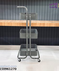 ترولی3طبقه فلزی ws03 طوسی کد 3310 - تصویر 3