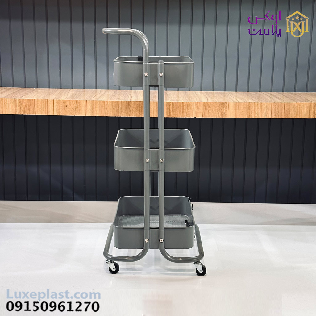 ترولی3طبقه فلزی ws03 طوسی کد 3310 - تصویر 3