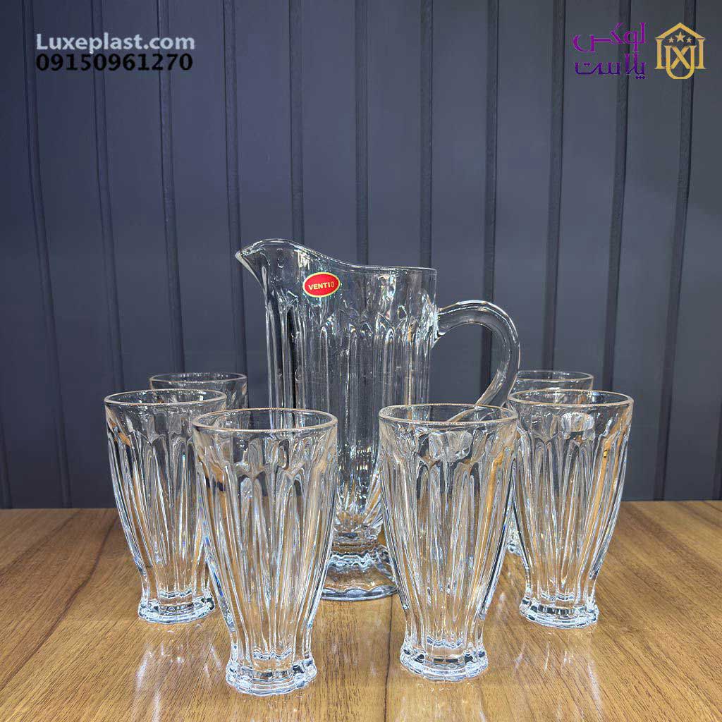 پارچ و لیوان شیشه ای