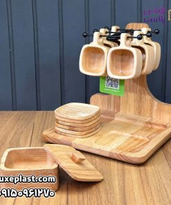 ست قهوه چوبی مربعی 6 عددی کارنیک 2880