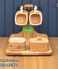 ست قهوه چوبی مربعی 6 عددی کارنیک 2880