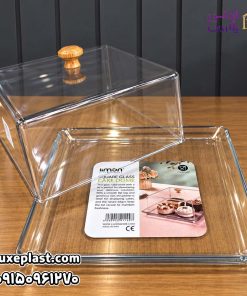 ظرف سرو کیک کف شیشه مربع کد 8792