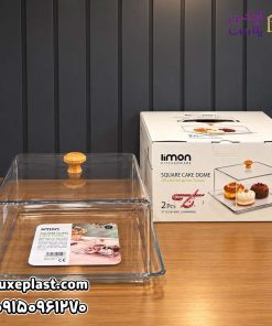 ظرف سرو کیک کف شیشه مربع کد 8792