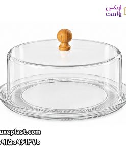 ظرف سرو کیک کف شیشه ای گرد کد 3908
